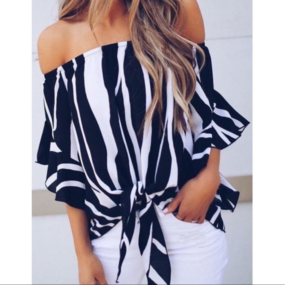 Zebra Print Off Shoulder top